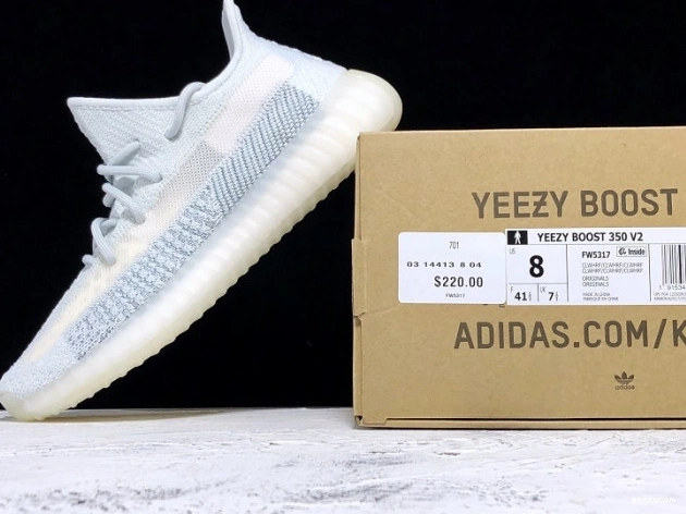 V2 Reflective Boost White Yeezy Cloud FW5317 Adidas 350 0712